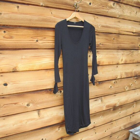 Monrow Black Midi Body Con Dress - Picture 3 of 11